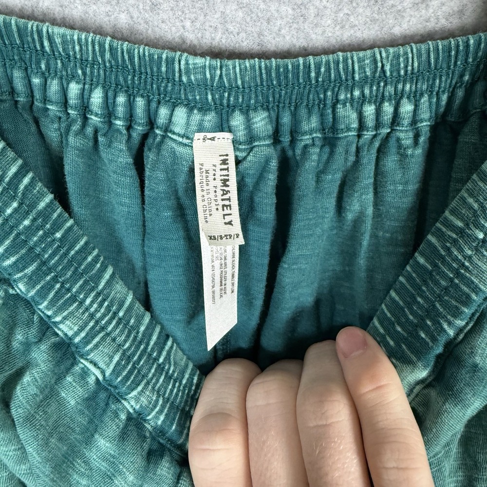 Free People Intimately Romper Womens XS Green Washed Casual Oversized Stretchy - Picture 8 of 9